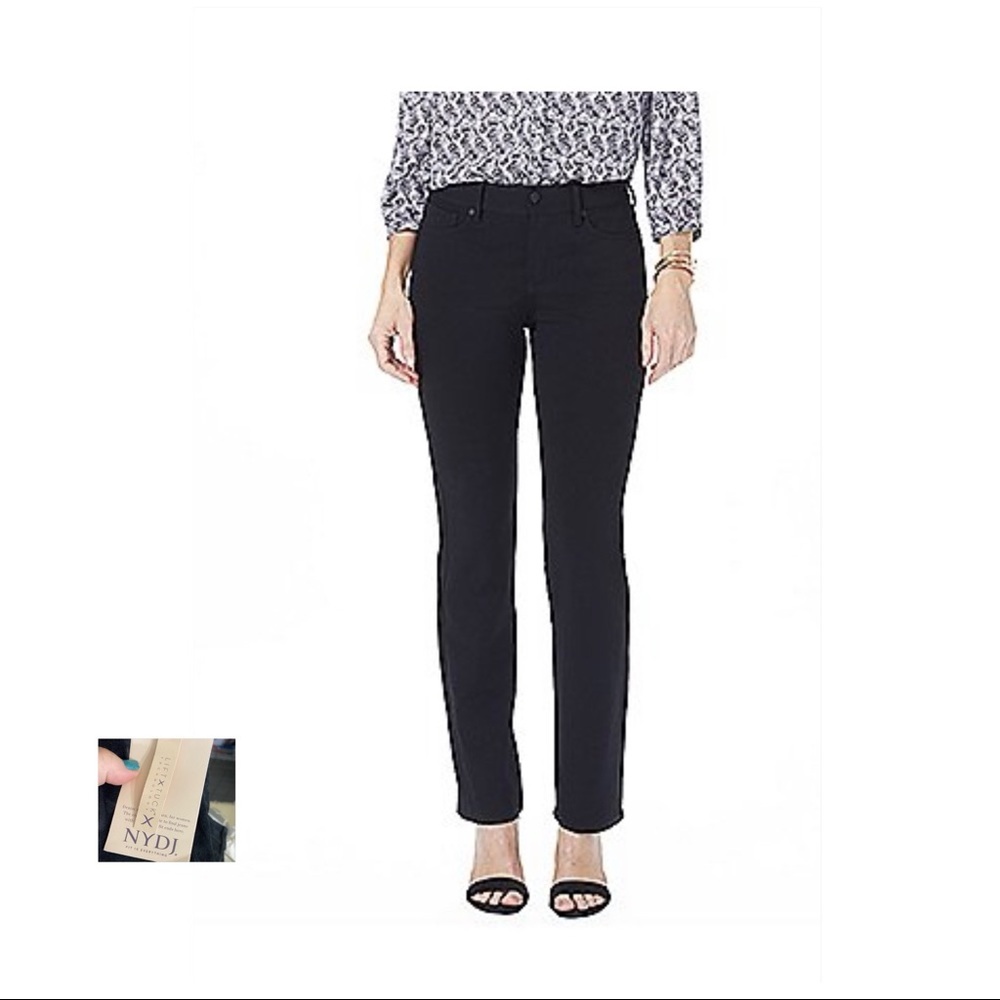 NYDJ NWT Black Marilyn Straight Ponte Pants